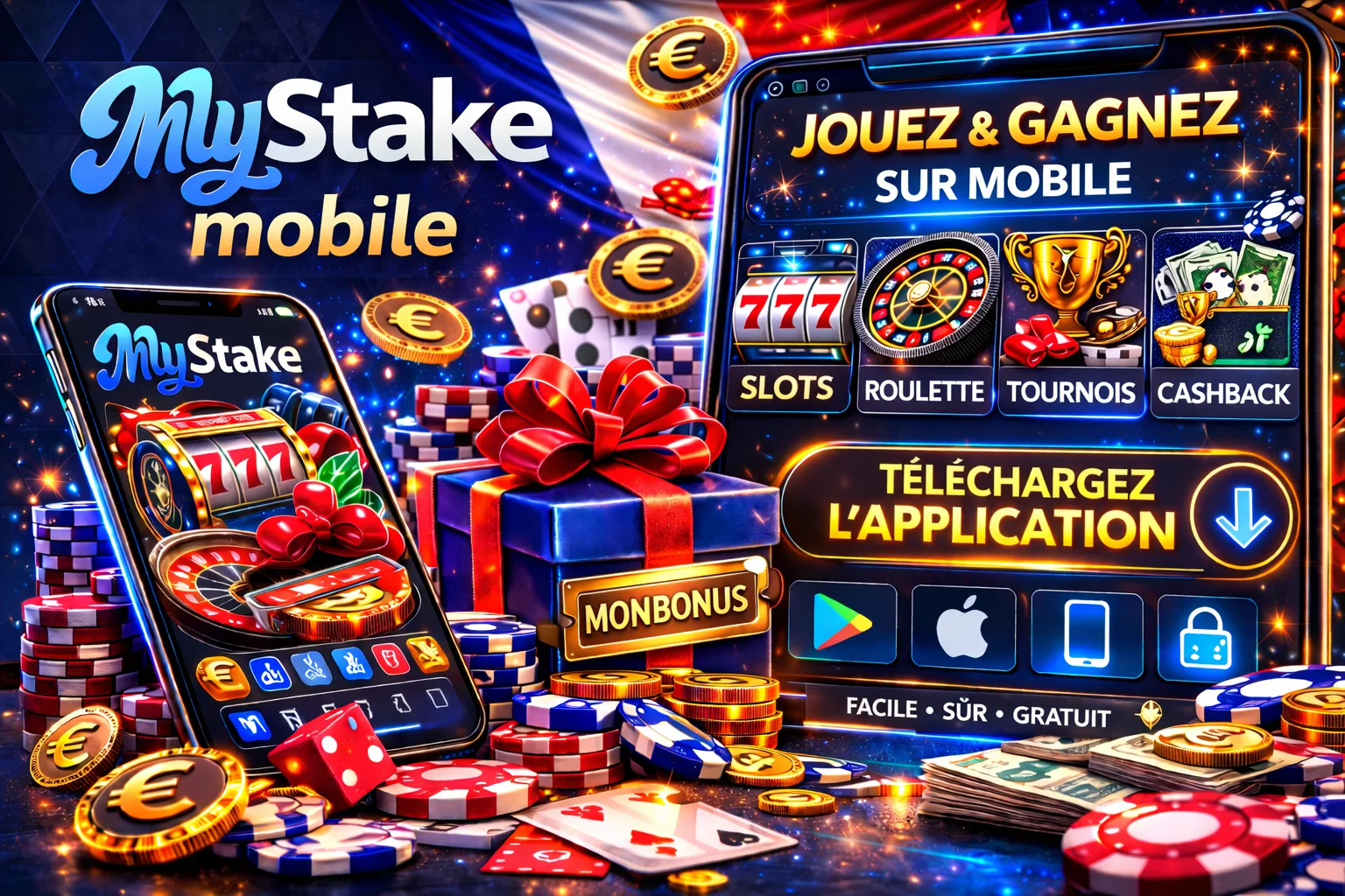 Dépôts et retraits dans la Mystake App